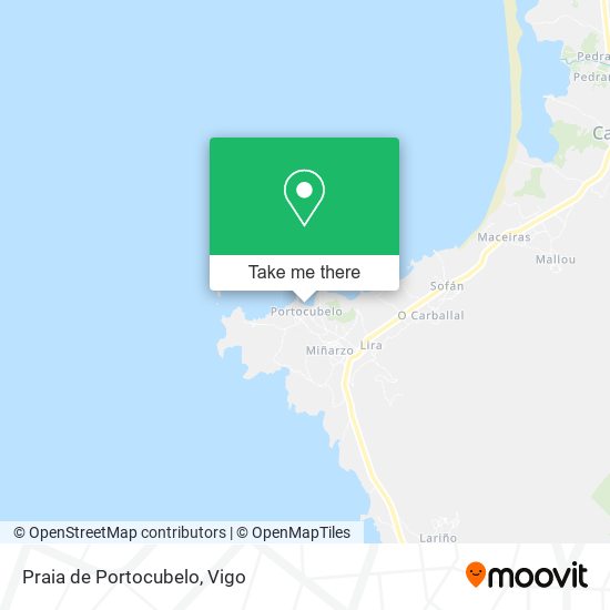 mapa Praia de Portocubelo