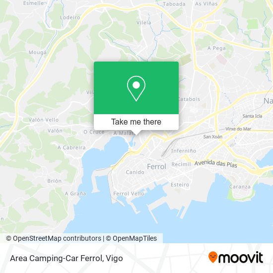 Area Camping-Car Ferrol map