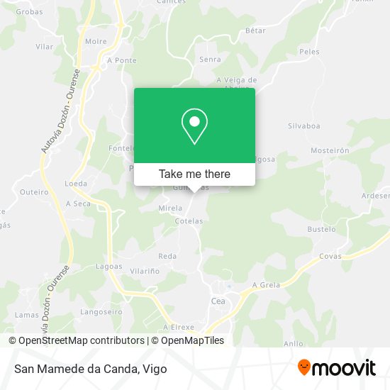 mapa San Mamede da Canda