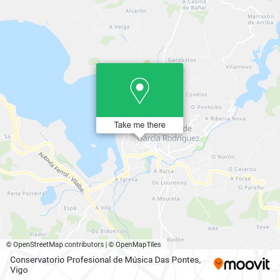 mapa Conservatorio Profesional de Música Das Pontes