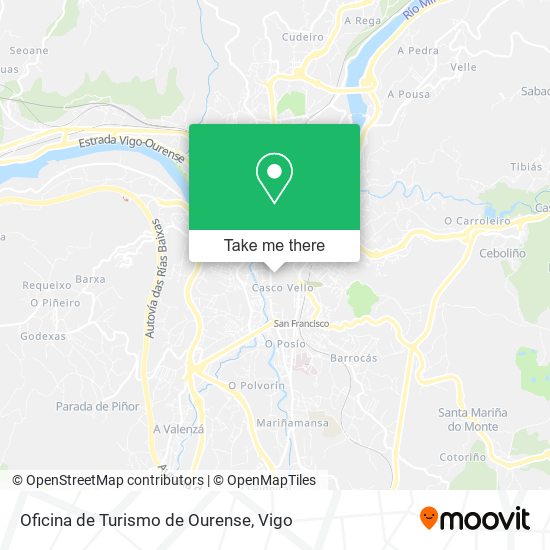 Oficina de Turismo de Ourense map