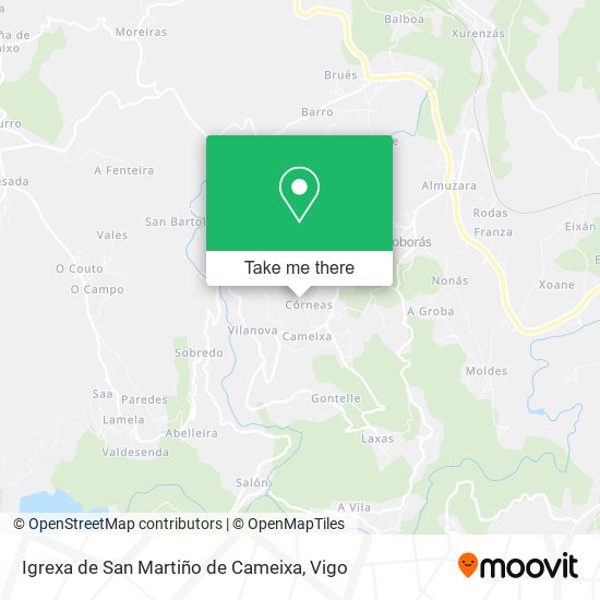 mapa Igrexa de San Martiño de Cameixa