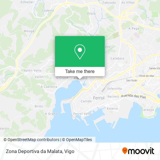 mapa Zona Deportiva da Malata