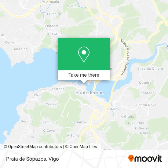 Praia de Sopazos map