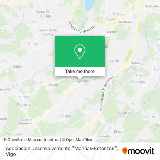 mapa Asociación Desenvolvemento ""Mariñas-Betanzos""