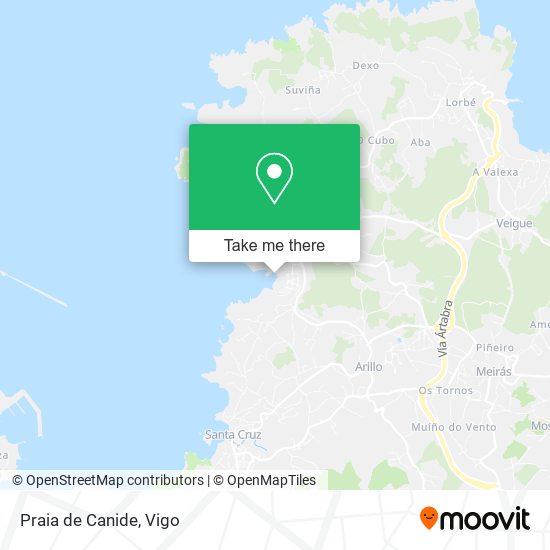 mapa Praia de Canide