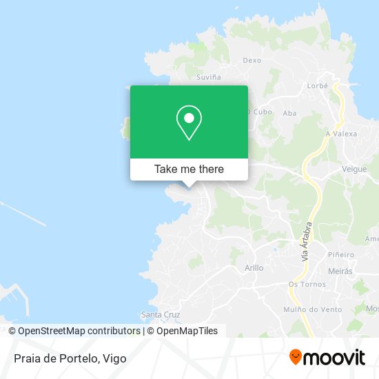 mapa Praia de Portelo