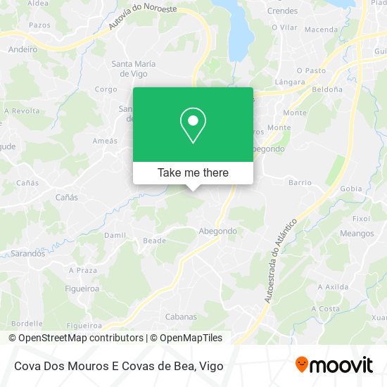 Cova Dos Mouros E Covas de Bea map