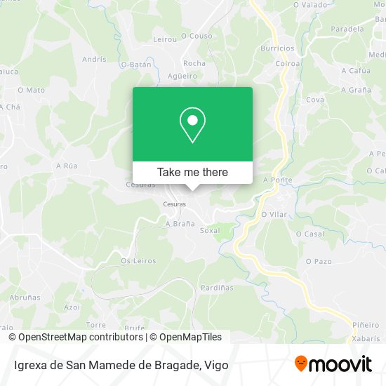 Igrexa de San Mamede de Bragade map
