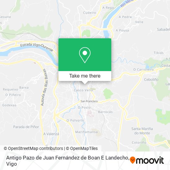 mapa Antigo Pazo de Juan Fernández de Boan E Landecho