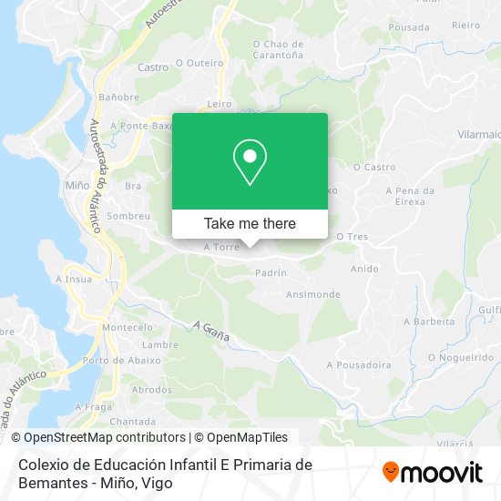 mapa Colexio de Educación Infantil E Primaria de Bemantes - Miño