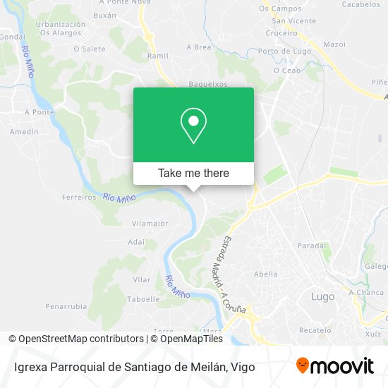 Igrexa Parroquial de Santiago de Meilán map