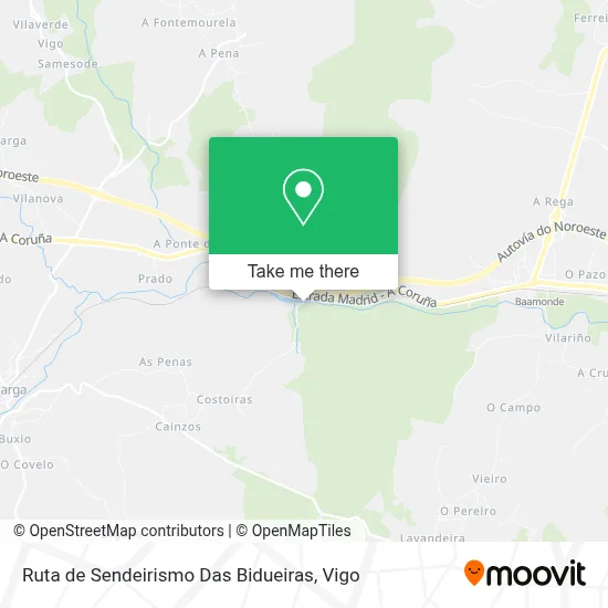 Ruta de Sendeirismo Das Bidueiras map