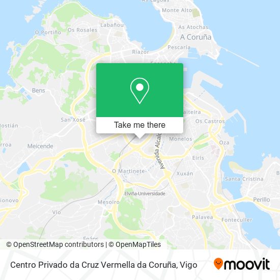 mapa Centro Privado da Cruz Vermella da Coruña