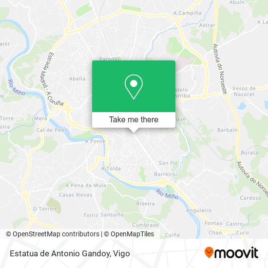 Estatua de Antonio Gandoy map