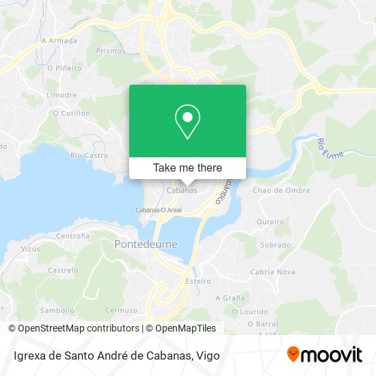 Igrexa de Santo André de Cabanas map