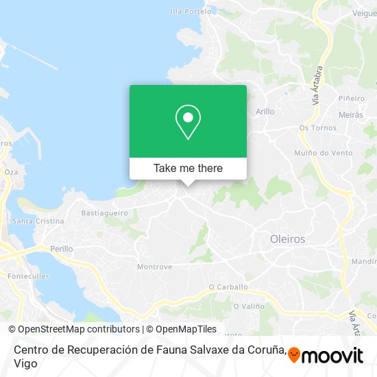 mapa Centro de Recuperación de Fauna Salvaxe da Coruña