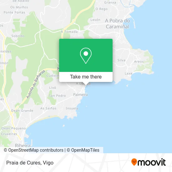Praia de Cures map