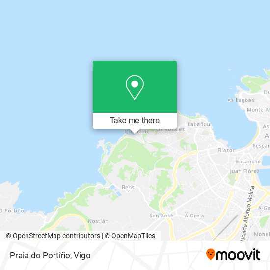 mapa Praia do Portiño