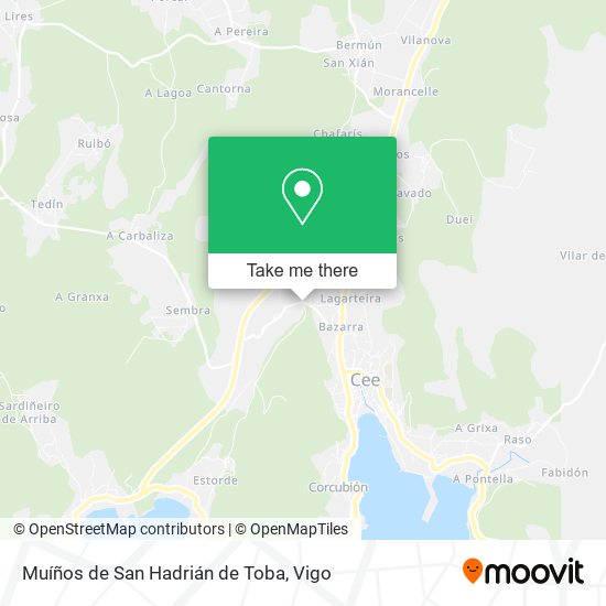 Muíños de San Hadrián de Toba map