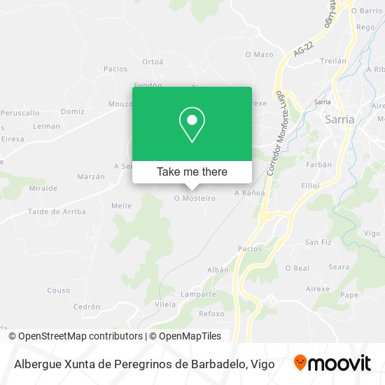 Albergue Xunta de Peregrinos de Barbadelo map