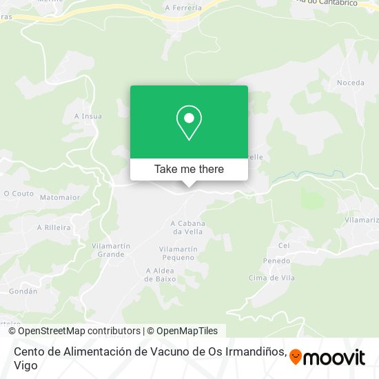 Cento de Alimentación de Vacuno de Os Irmandiños map