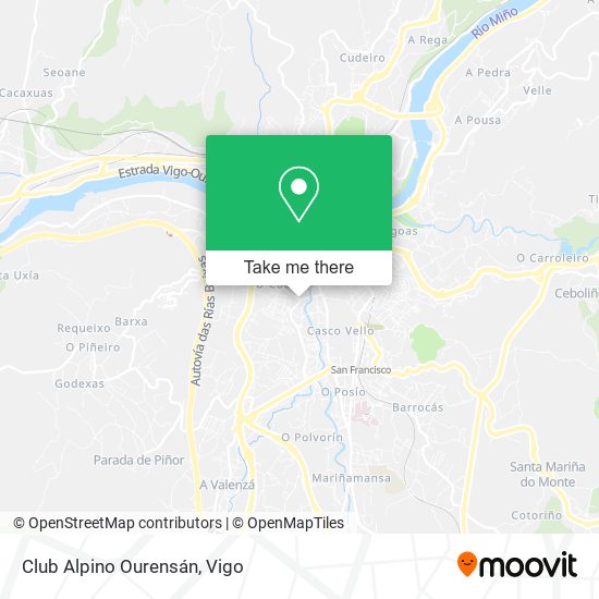 mapa Club Alpino Ourensán