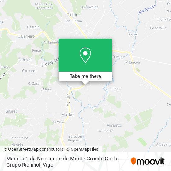 mapa Mámoa 1 da Necrópole de Monte Grande Ou do Grupo Richinol