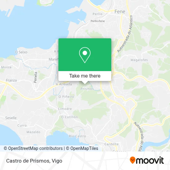 Castro de Prismos map