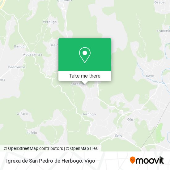 mapa Igrexa de San Pedro de Herbogo