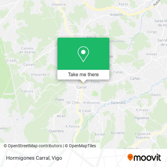 Hormigones Carral map