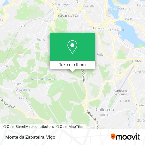 Monte da Zapateira map