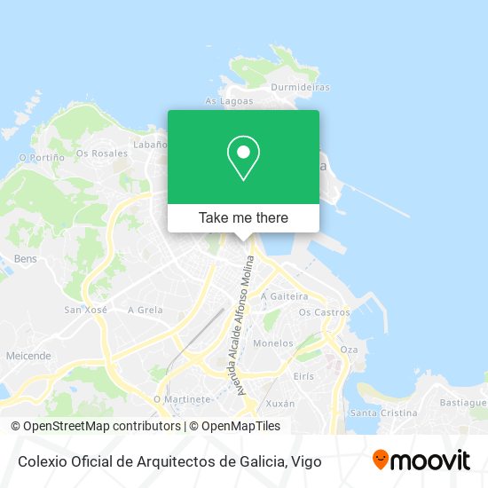 mapa Colexio Oficial de Arquitectos de Galicia