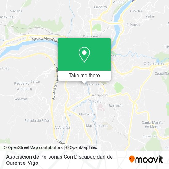 mapa Asociación de Personas Con Discapacidad de Ourense