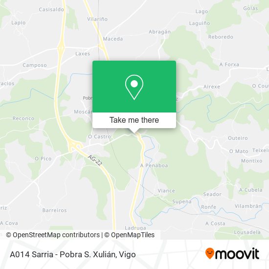 A014 Sarria - Pobra S. Xulián map