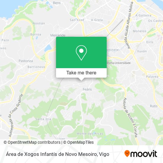 mapa Área de Xogos Infantís de Novo Mesoiro