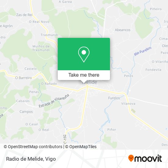 Radio de Melide map