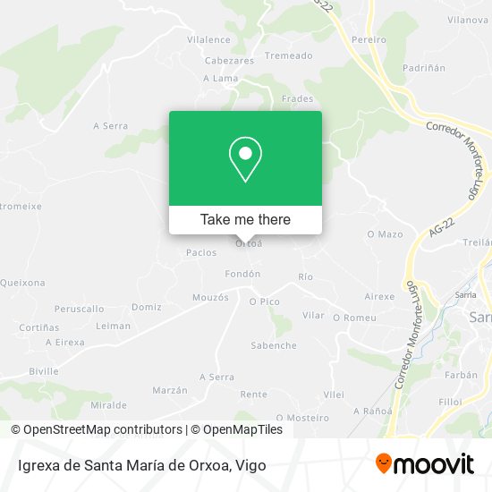 Igrexa de Santa María de Orxoa map