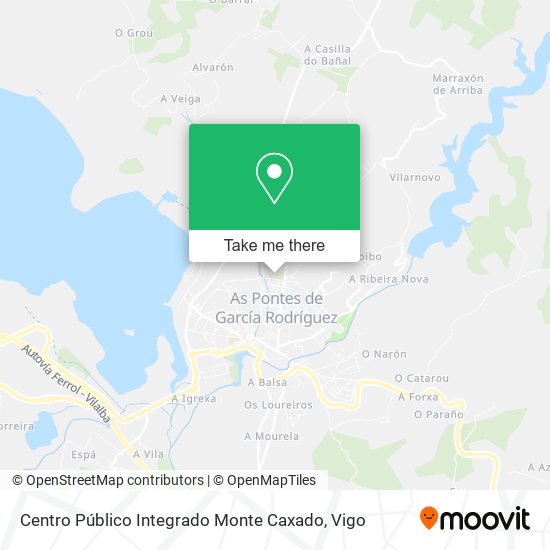 mapa Centro Público Integrado Monte Caxado