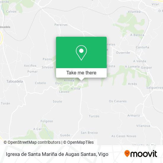 mapa Igrexa de Santa Mariña de Augas Santas