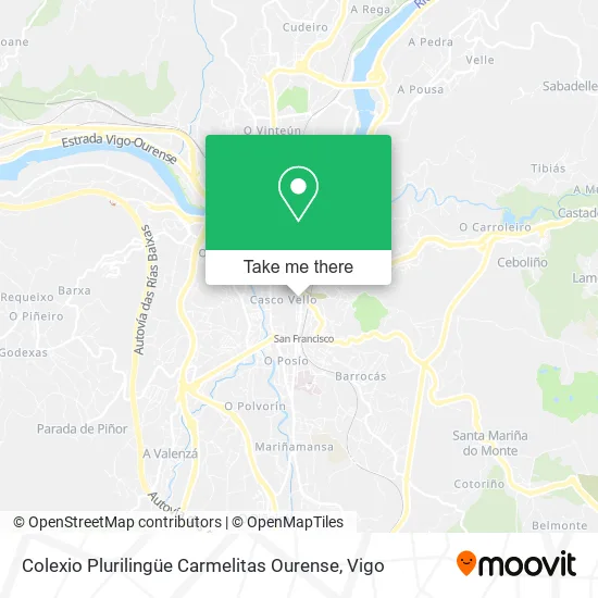 mapa Colexio Plurilingüe Carmelitas Ourense