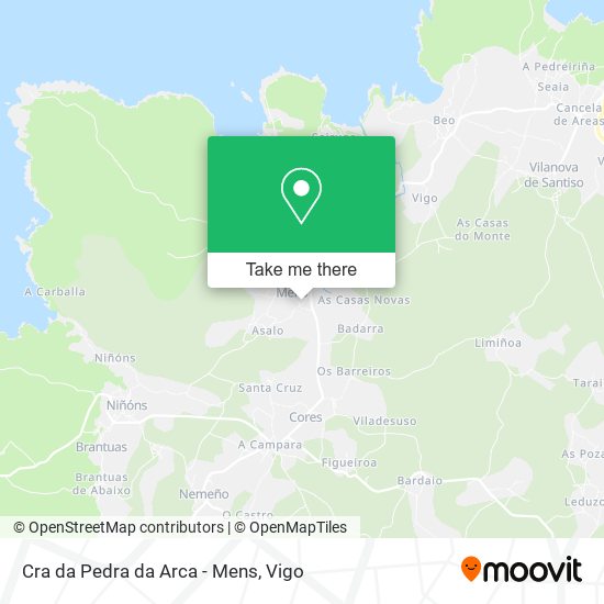 Cra da Pedra da Arca - Mens map