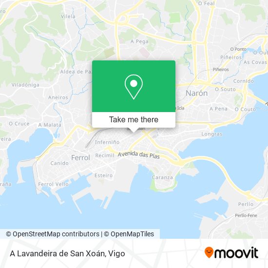 A Lavandeira de San Xoán map