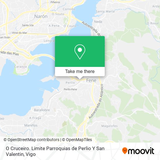 O Cruceiro. Limite Parroquias de Perlio Y San Valentin map