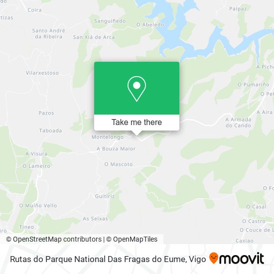 mapa Rutas do Parque National Das Fragas do Eume