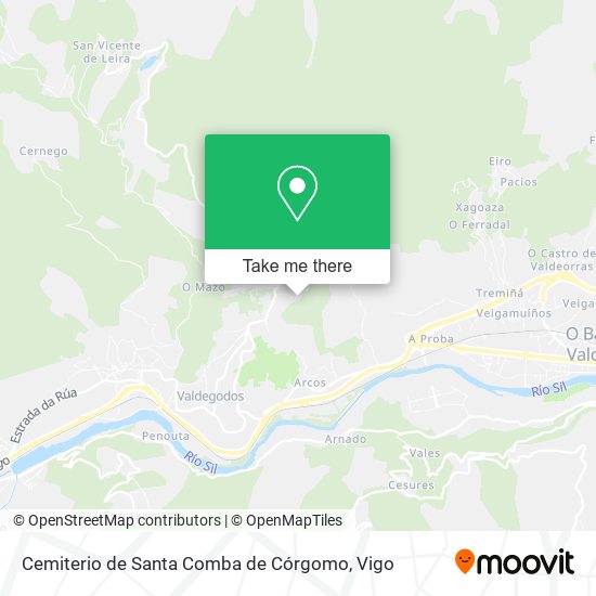 mapa Cemiterio de Santa Comba de Córgomo