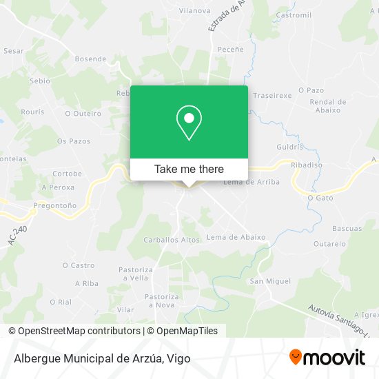 Albergue Municipal de Arzúa map