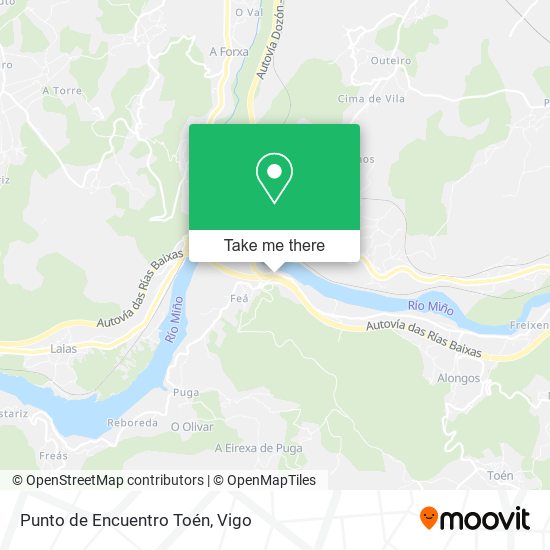 Punto de Encuentro Toén map
