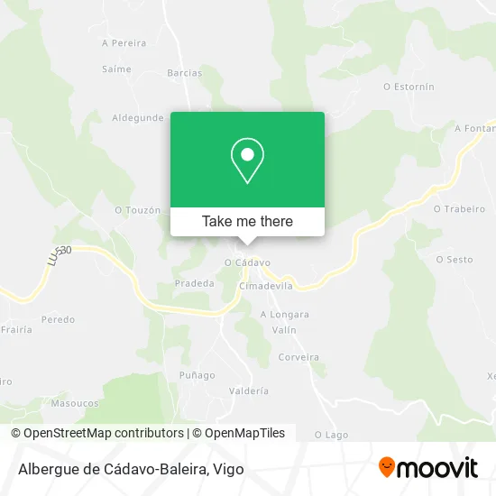 mapa Albergue de Cádavo-Baleira