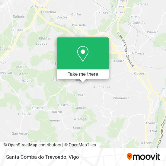 Santa Comba do Trevoedo map